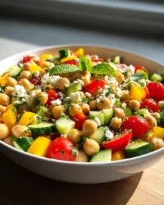 Salade Méditerranéenne de Pois Chiches à la Vinaigrette Citron