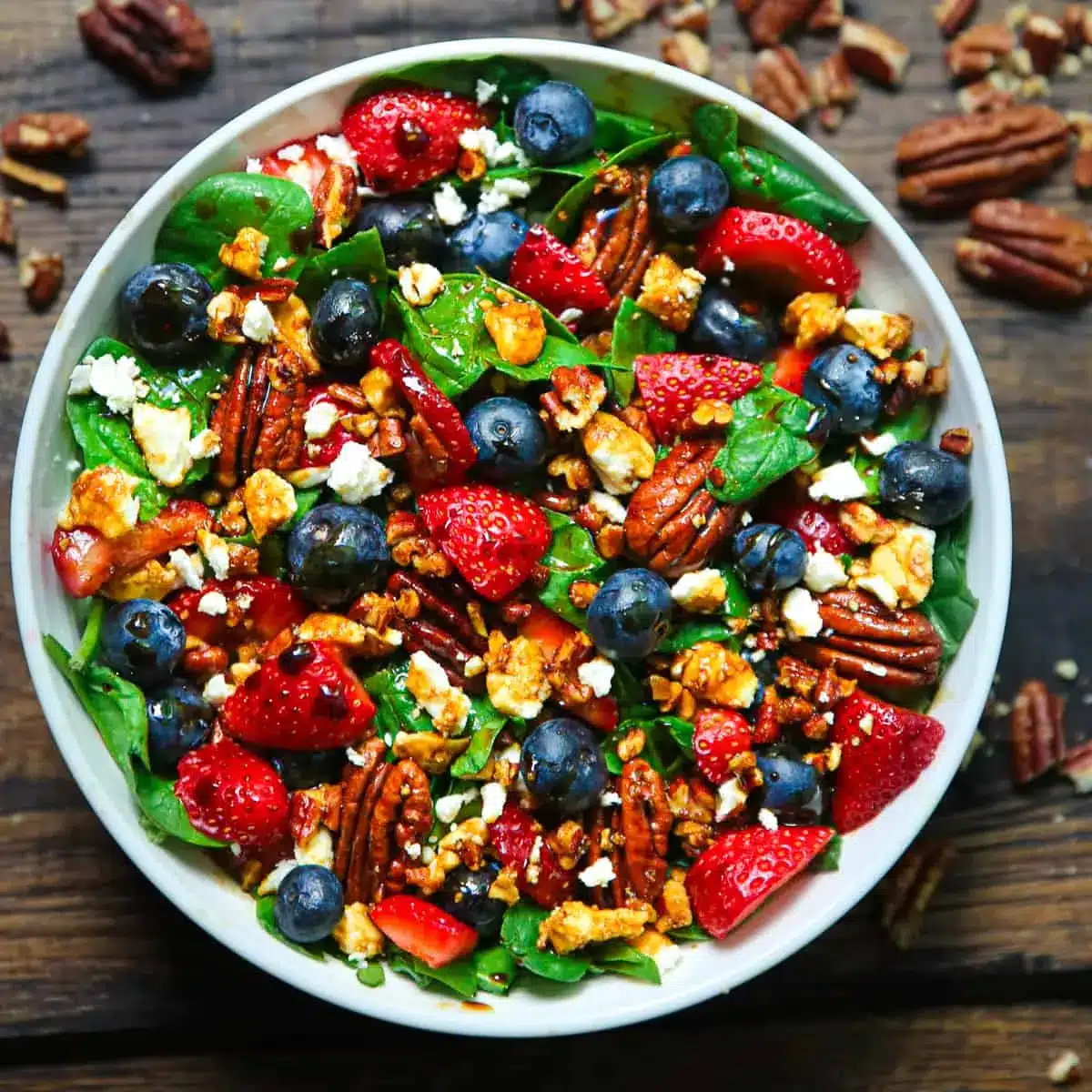 15-Minute Strawberry Spinach Salad 2 Salade épinards fraises