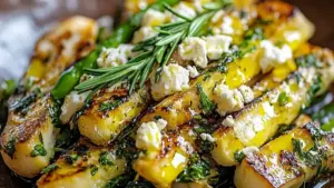Spargel gegrillt mit Zitrone und Feta