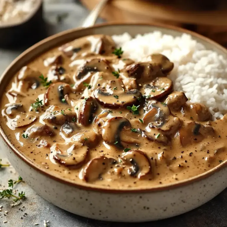 Stroganoff de Champignons & Riz Complet : Un Confort Réconfortant –