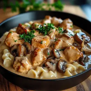 Stroganoff de Poulet aux Champignons