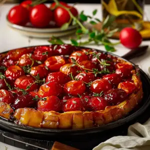 Tarte Tatin aux Tomates Cerises et Herbes