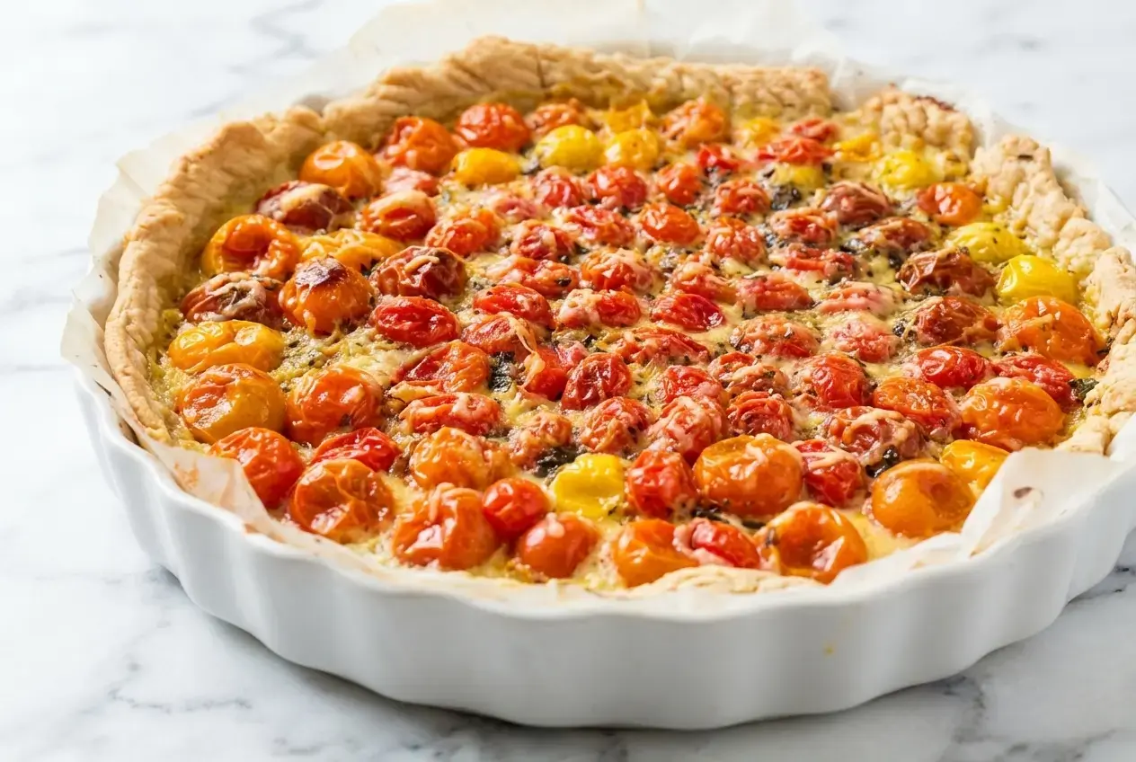 Recette Tarte Aux Tomates Cerises Croustillante Et Inratable 2 Tarte aux tomates cerises