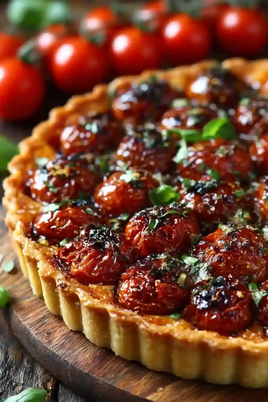 Luscious Tomato Basil Tart Recipe Ready in 30 Mins for Perfect Flavor 2 Tarte aux tomates rôties au balsamique