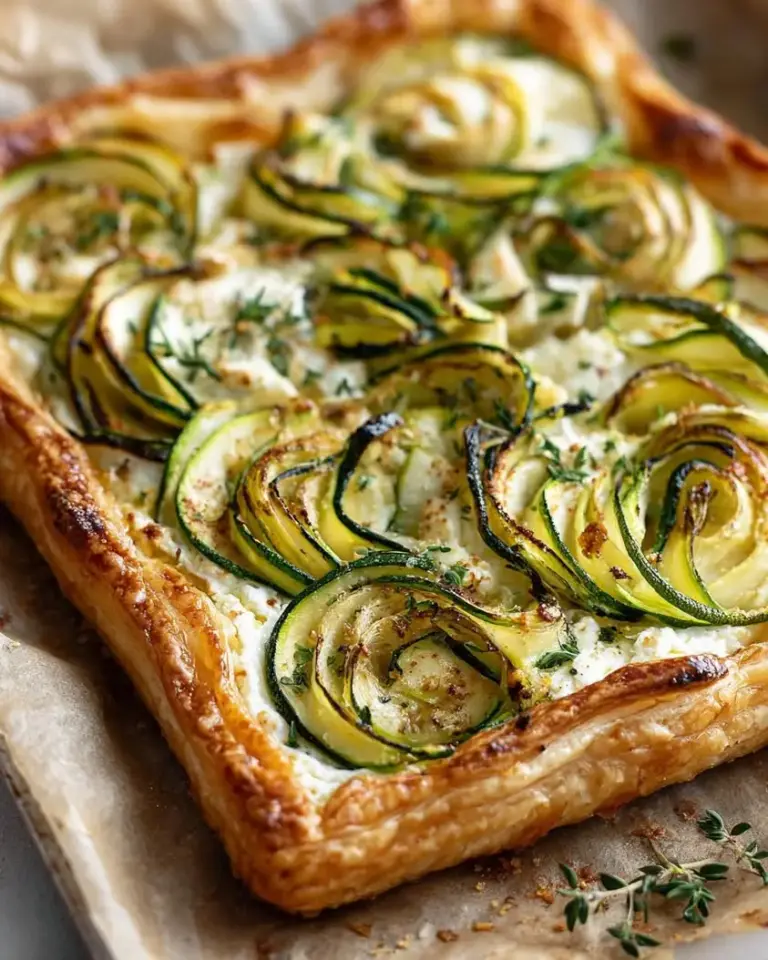 Delicious Puff Pastry Zucchini Tart with Creamy Ricotta and Feta