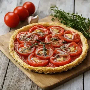Tarte fine aux tomates et échalotes