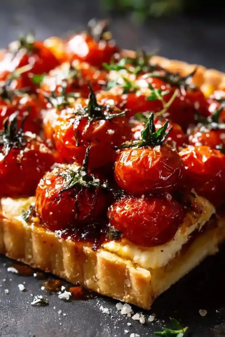 Recette facile de Tarte Fine Tomates Cerises et Thym à savourer