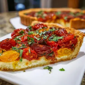 Délicieuse Tarte Salée aux Tomates et Basilic