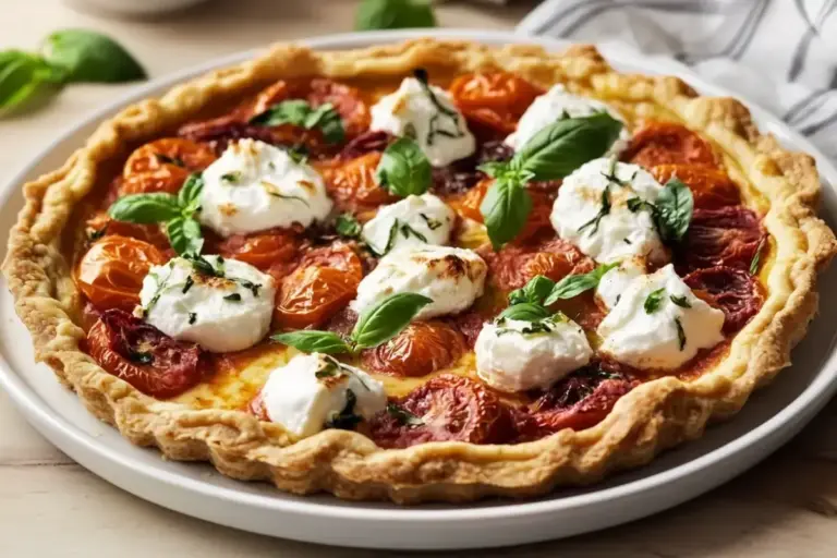 Tarte tomate, burrata et basilic – Recettes de Luxe