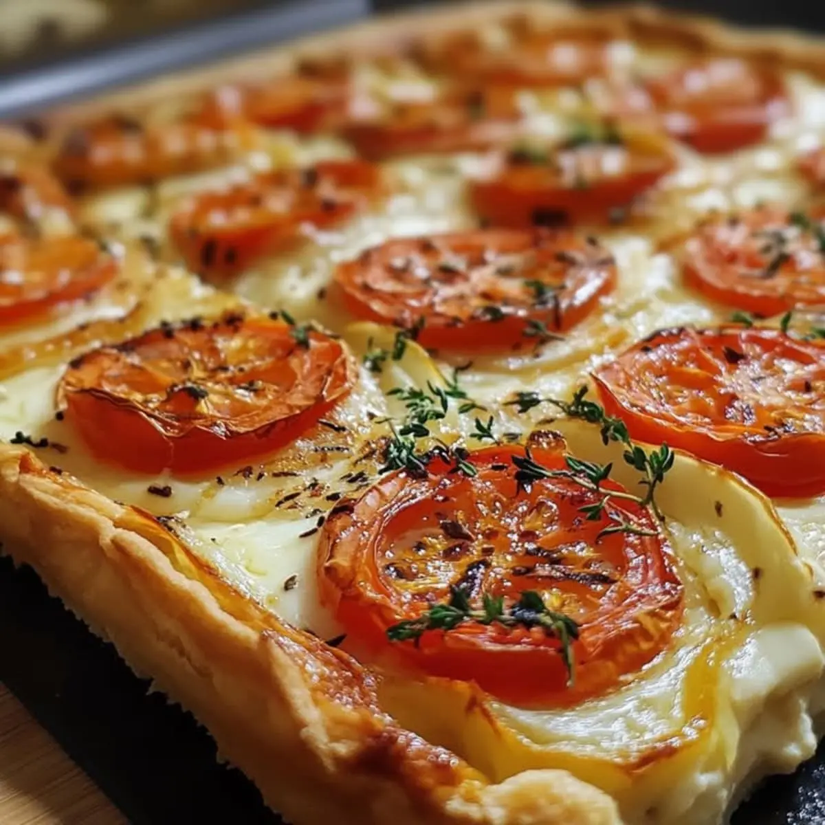 ¡Sorprende a tu paladar con la irresistible Tarta de Tomate, Queso de Cabra y Miel! ¡Explota de sabor en cada bocado! - Receta fácil, deliciosa y viral 2 Tarte tomate chèvre miel