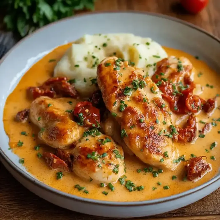Aiguillettes de Poulet à la Sauce Crémeuse au Chorizo