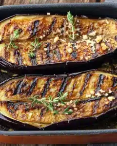 Aubergines rôties au parmesan et herbes de Provence