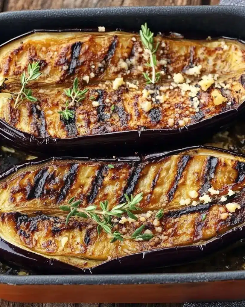 Aubergines Rôties au Four 2 aubergines au four