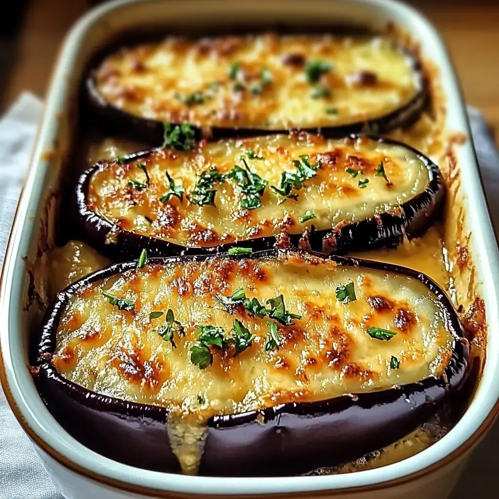 Aubergines gratinées au poulet