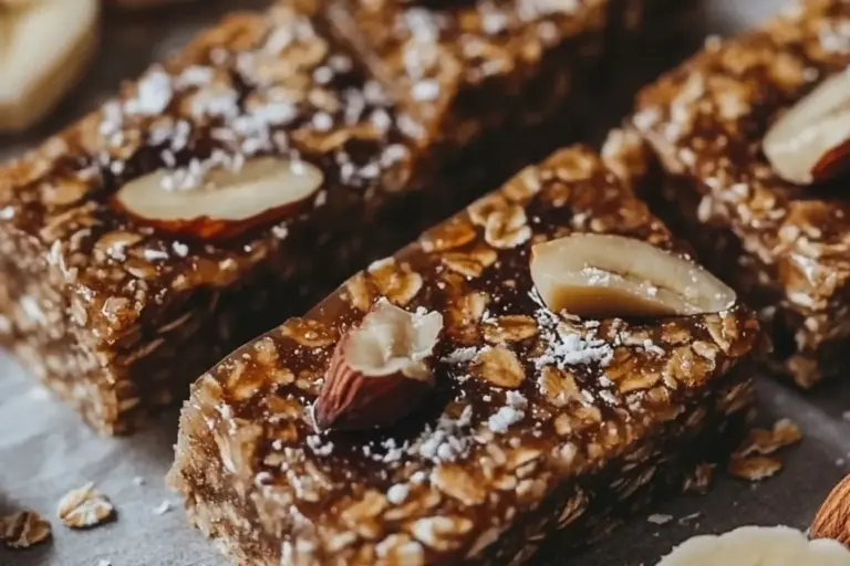 Barres aux dattes, bananes et noix