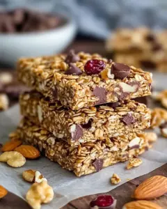 Barres de granola au beurre de cacahuète sans cuisson