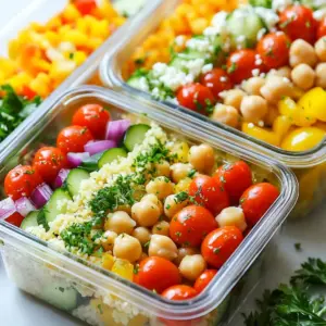 Bols de couscous méditerranéens zestés pour le meal prep