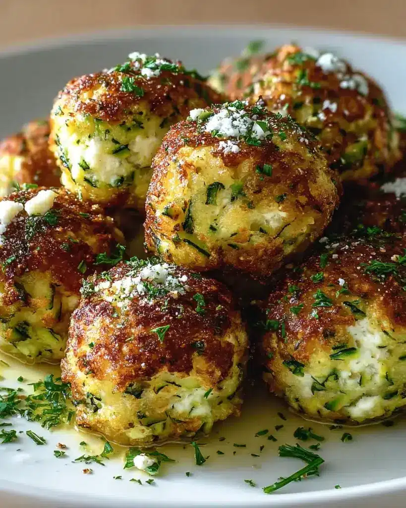 Knusprige Zucchini Feta Bällchen aus dem Ofen – lecker & gesund! – dishgenuss.de