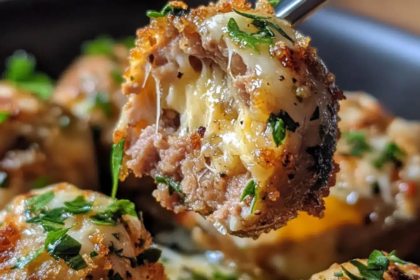 Boulettes de veau farcies au fromage 2 boulettes de veau farcies au fromage