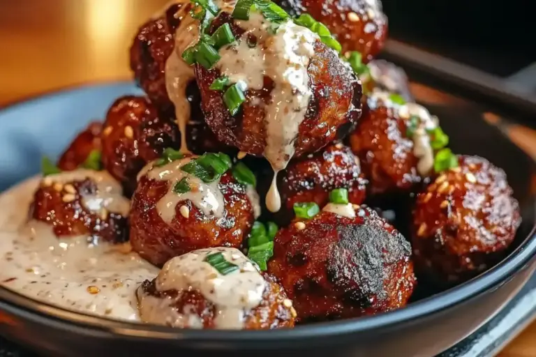 Boulettes de viande coréennes au barbecue avec trempette à la mayonnaise épicée – Recettes de Luxe