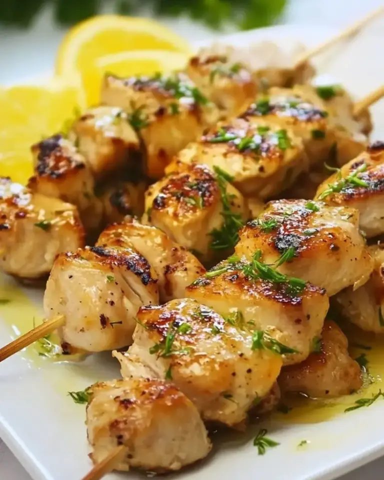 Brochettes de poulet au citron et au miel