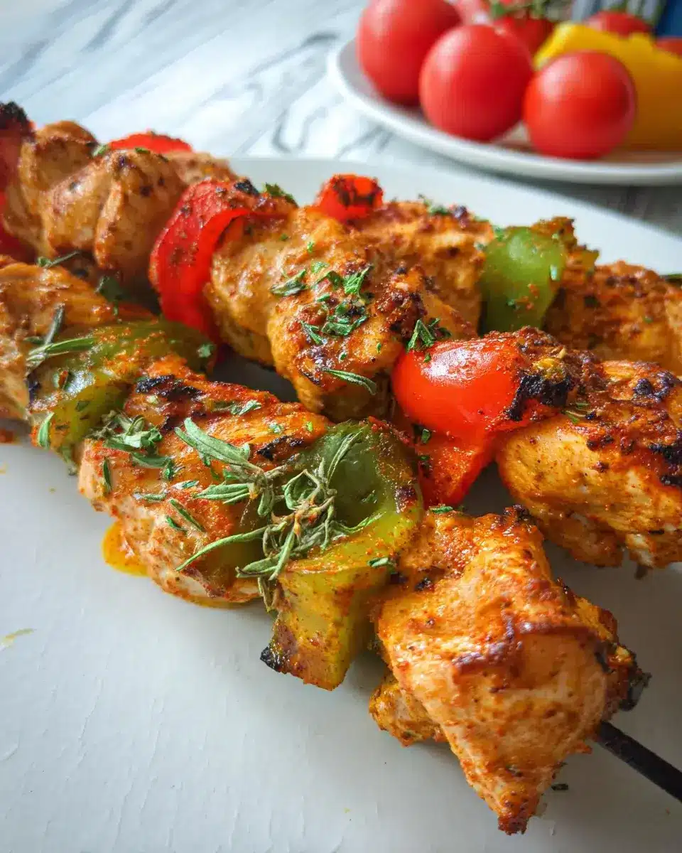 Brochettes de poulet yaourt paprika 2 brochettes de poulet yaourt paprika