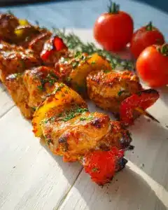 Brochettes de poulet yaourt paprika