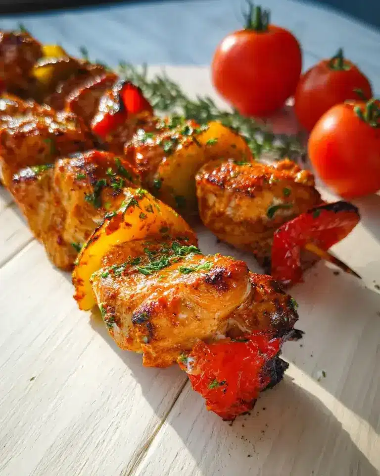 Brochettes de poulet yaourt paprika
