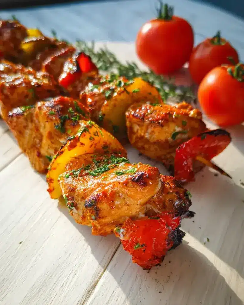 Brochettes de poulet yaourt paprika