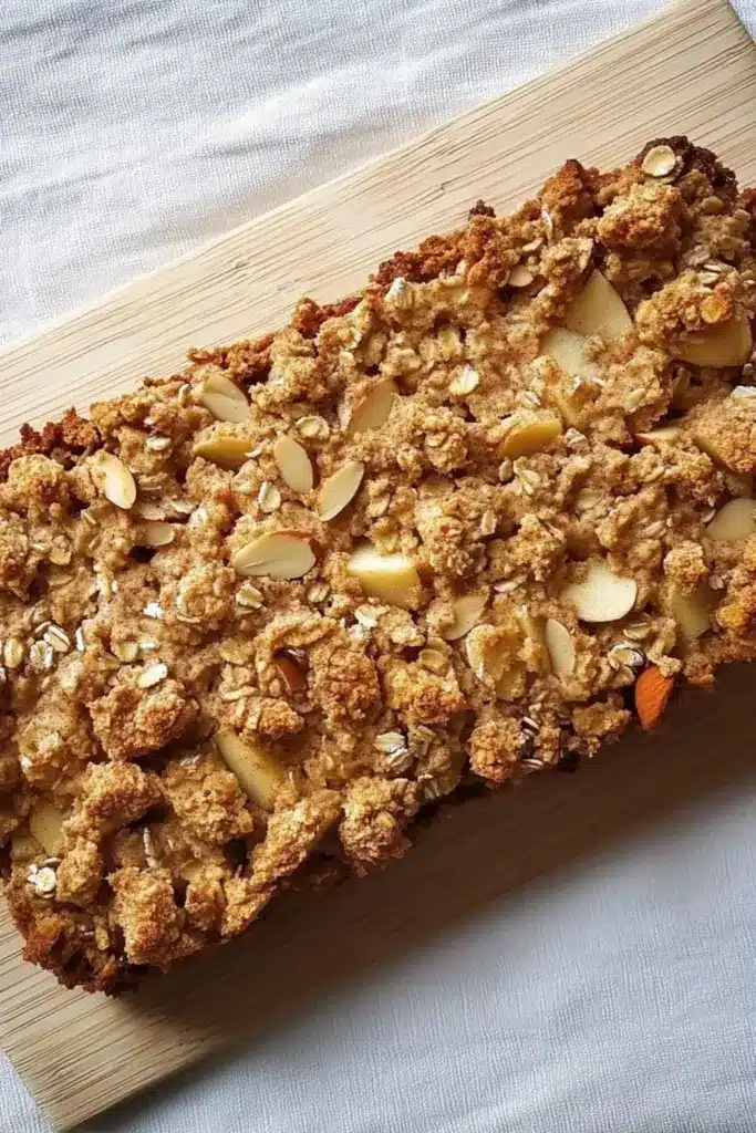 Cake Aux Pommes, Aux Flocons D’Avoine Et Aux Amandes