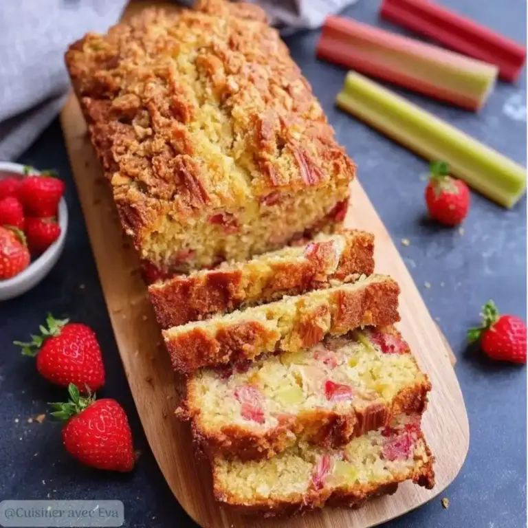 Cake croustillant à la rhubarbe : un délice fruité et gourmand –