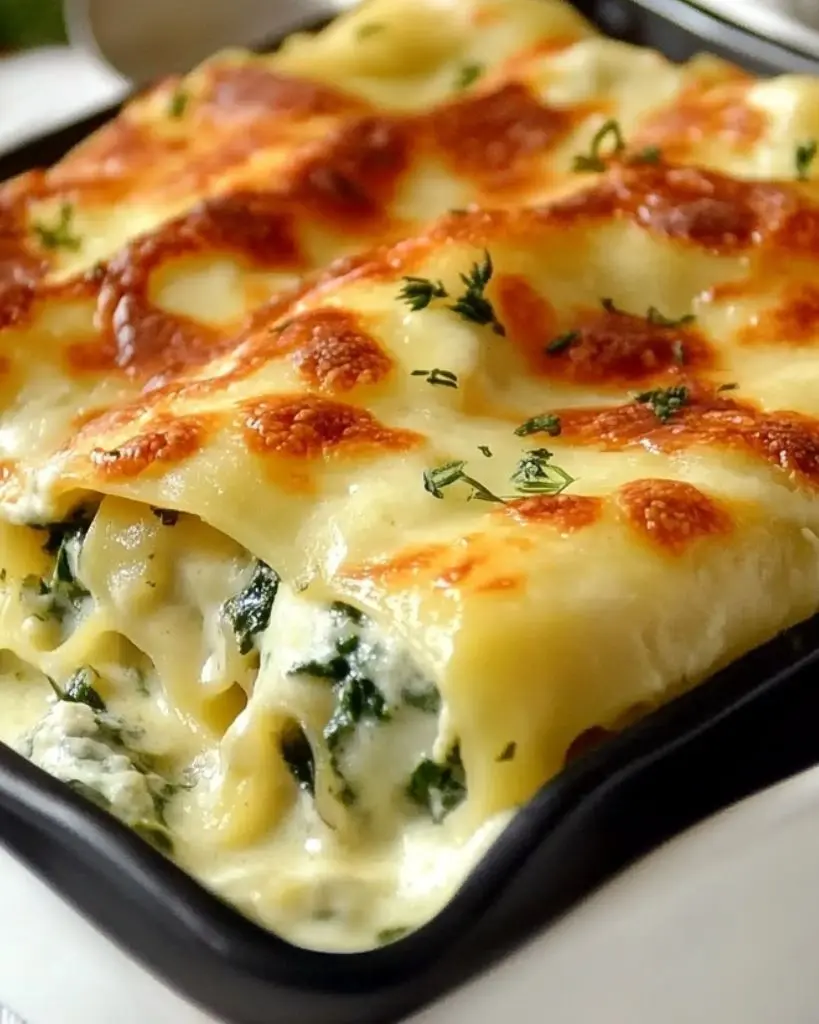 Cannellonis ricotta et épinards gratinés au four