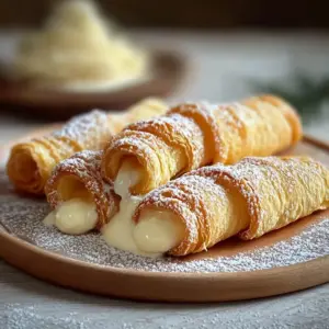 Cannoncini italiens à la crème pâtissière