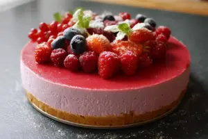 Cheesecake sans cuisson aux fruits rouges