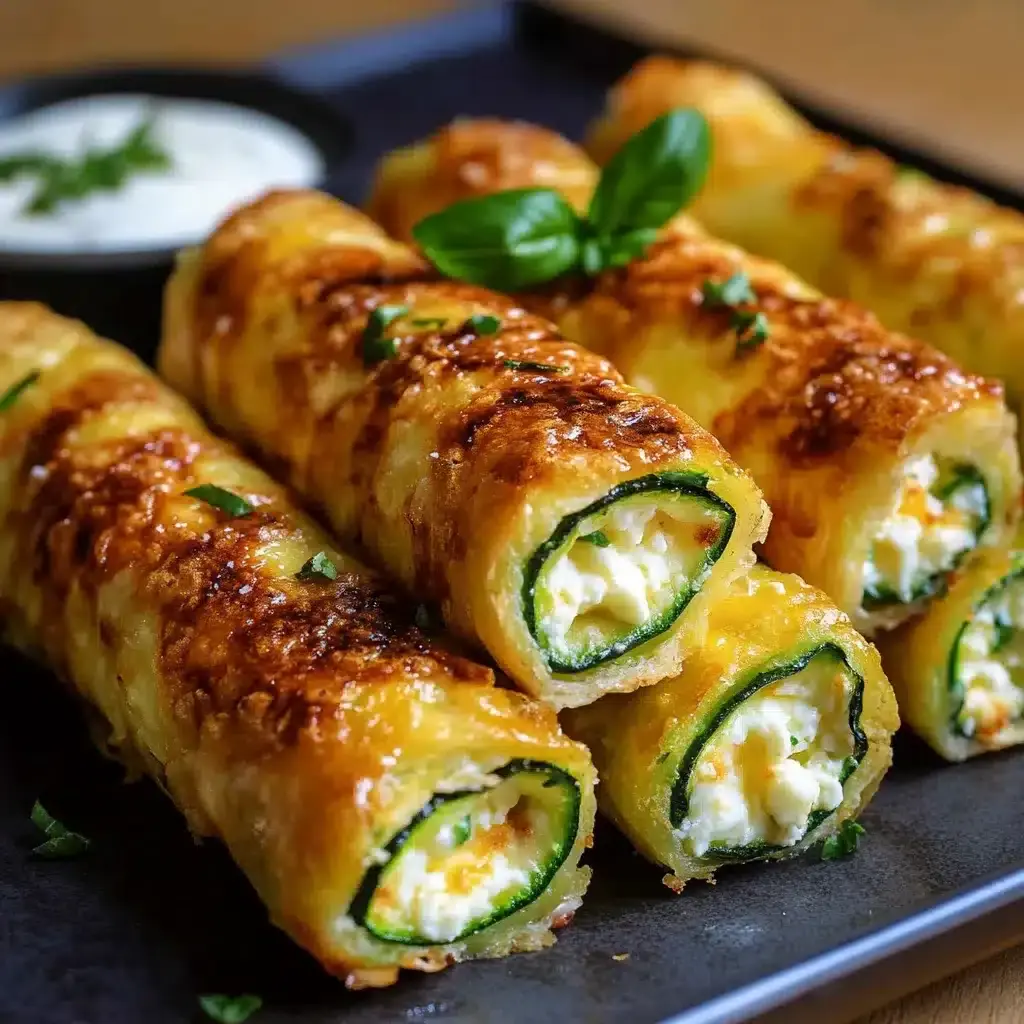 Cigares Dorés aux Courgettes, Feta & Mozzarella 2 cigares aux courgettes