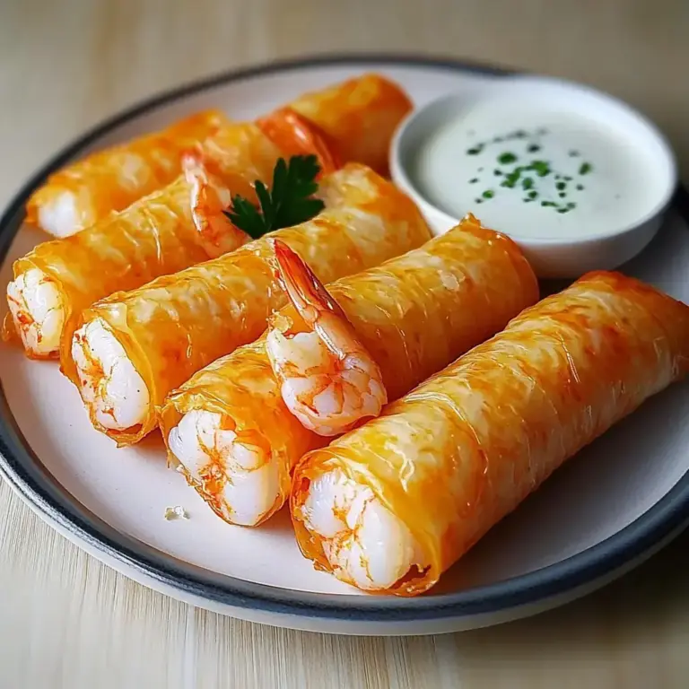 Cigares Croustillants aux Crevettes et à l’Ail