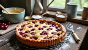 Clafoutis aux Cerises de Grand-Mère : L’Astuce pour Qu’il Ne Retombe Jamais