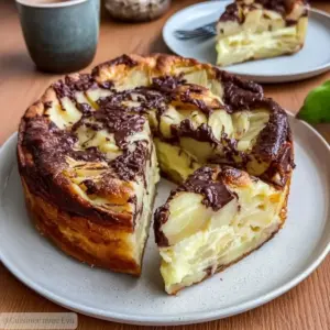 Clafoutis aux pommes et chocolat