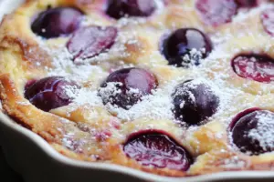 Clafoutis aux prunes traditionnel