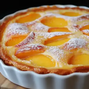 Clafoutis aux pêches fondant