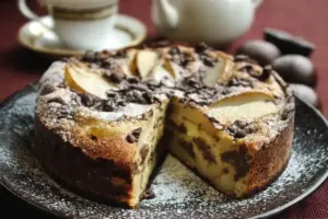 Clafoutis fondant poire et chocolat
