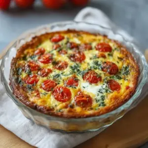 Clafoutis salé aux tomates cerises et mozzarella