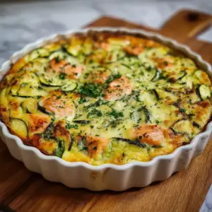 Clafoutis saumon et courgettes
