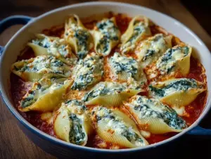 Coquilles farcies aux épinards et ricotta