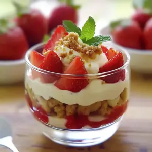 Coupe aux fraises et crème onctueuse au mascarpone
