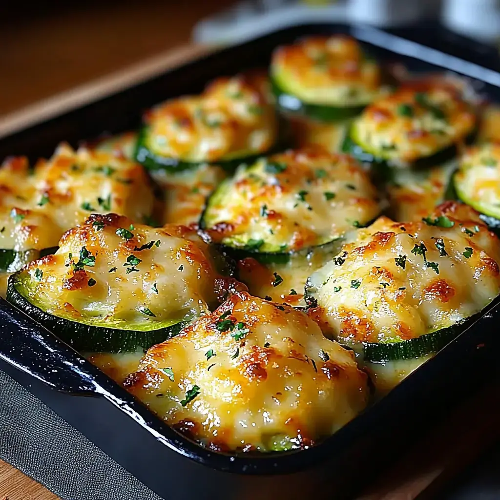 Courgettes gratinées aux crevettes et à l’ail, faibles en glucides et délicieuses