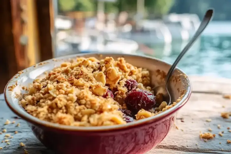 Crumble aux prunes et amandes