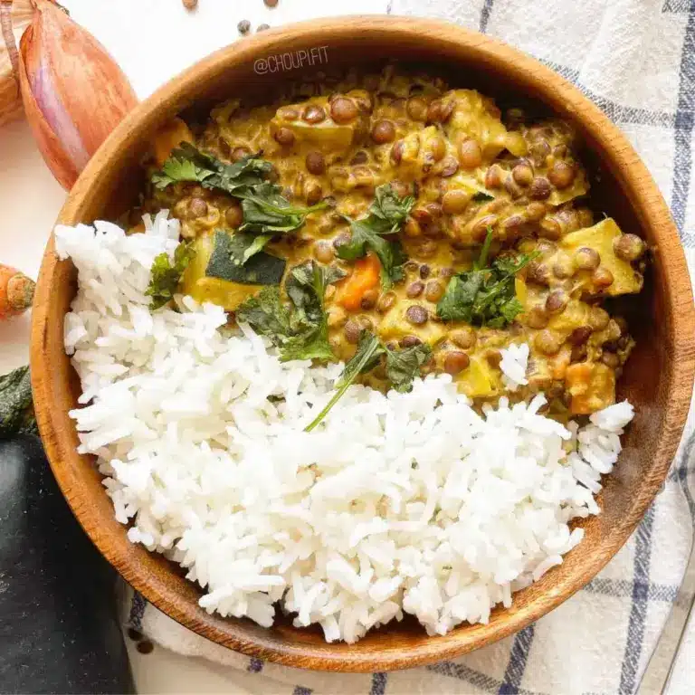 Curry de lentilles vertes au lait de coco – Sainplement Healthy
