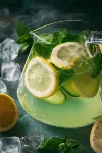 Eau aromatisée menthe, citron et concombre