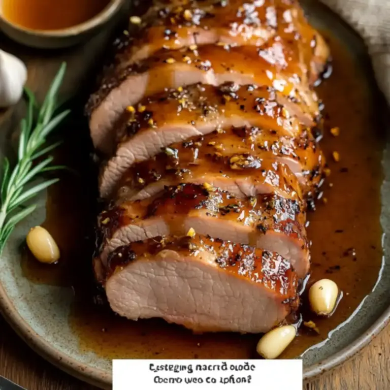savoureux Filet de porc sucré et salé au miel et à l’ail –
